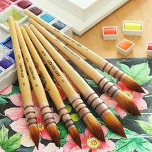 1Piece Nylon Hair Water Color Paint Brush Professional Pointed Artist Painting Brushes Acrylic Brushes Art Supplies 15RT bgln 1piece nylon hair oblique scrubbing brush painting brushes oil acrylic painting art supplies stationery 8044a