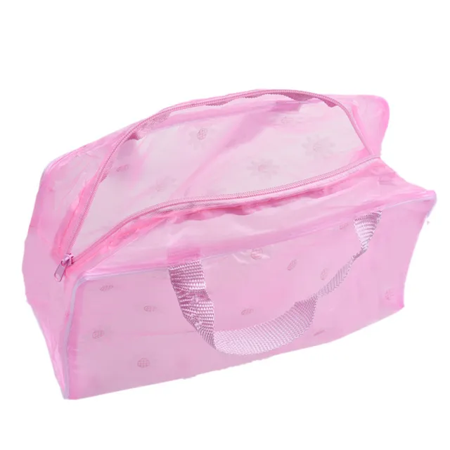 eTya 5 Colors Make Up Organizer Bag Toiletry Bathing Storage Bag women waterproof Transparent Floral PVC Travel cosmetic bag -