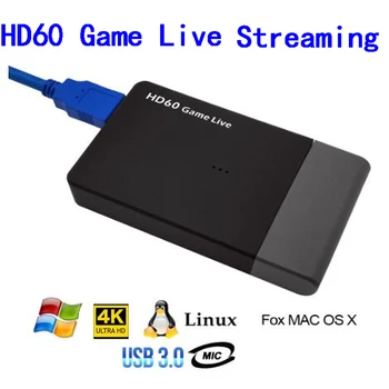 

UVC HDMI Video Capture Card USB 3.0 Mic,HD 1080P 60fps Game Video Recorder for WiiU PS4 Xbox 360 Xbox one Live Streaming