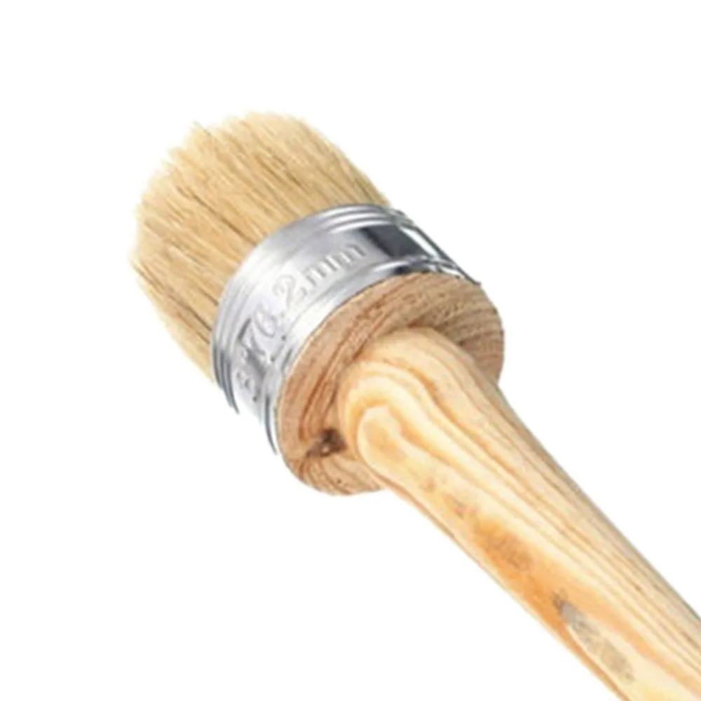 New Home Use Brush Wooden Handle Painting Wax Brushes 185mm Long Round Bristle Chalk Oil Paint DIA 20mm/30mm images - 6