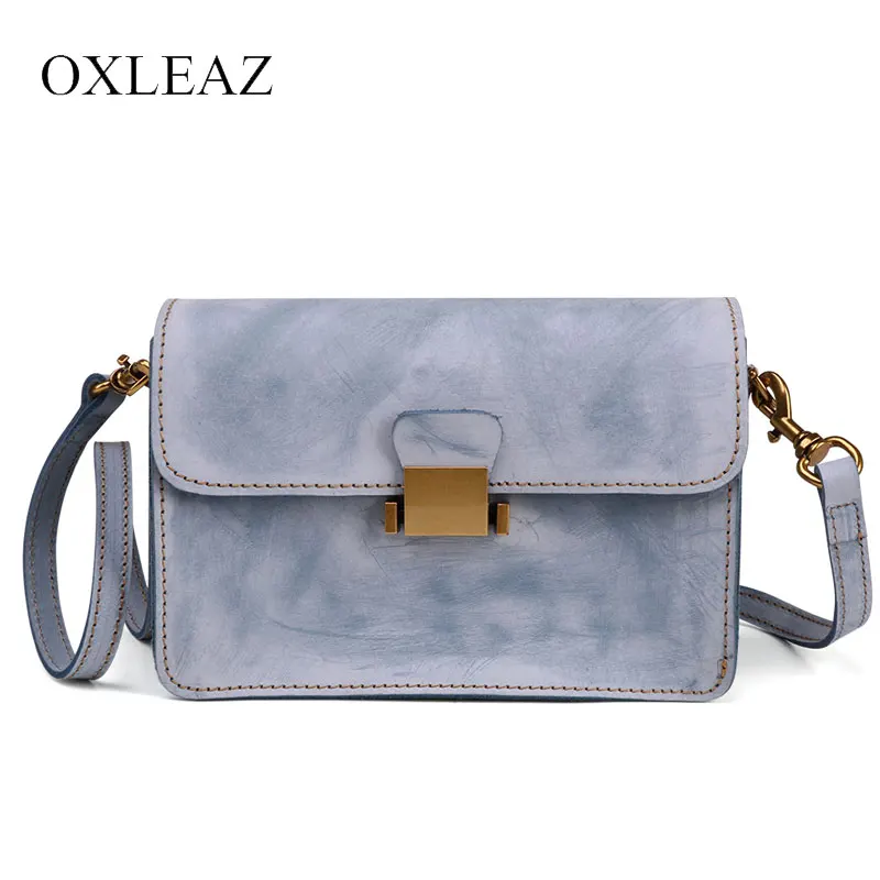 

OXLEAZ Fashion Mini Ladies Hand Bags Genuine Leather Sling Bag Flap Shoulder Messenger Bag Small Crossbody Bags for Women