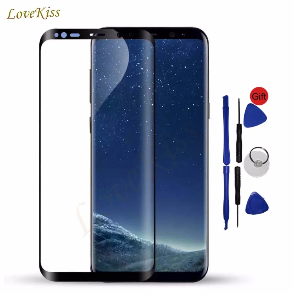 Панель сенсорного экрана для Samsung Galaxy S8 S8+ S8 Plus G950 G955 G950F G955F G950FD Замена внешнего переднего стекла