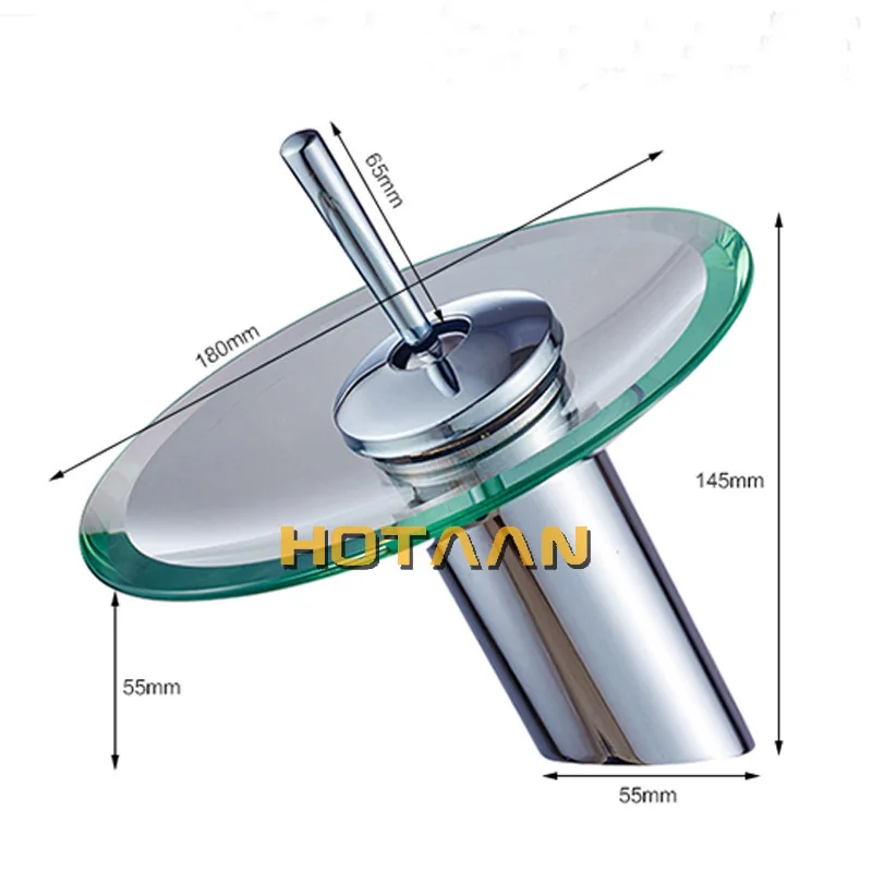 HOTAAN, отличное качество, Твердый латунный Смеситель для ванной комнаты, смеситель для раковины, кран для раковины, хромированная полированная отделка, стеклянная YT-5029
