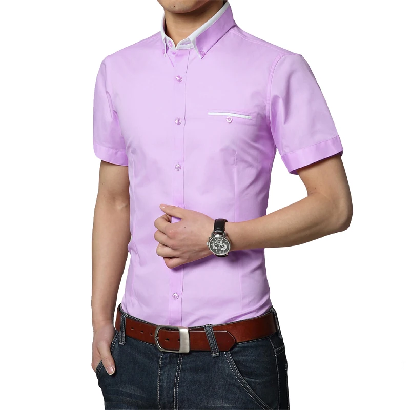 Высокое качество новые Брендовые мужские рубашки хлопок летняя деловая рубашка с коротким рукавом мужские Рубашки повседневные мужские рубашки плюс размер 5XL