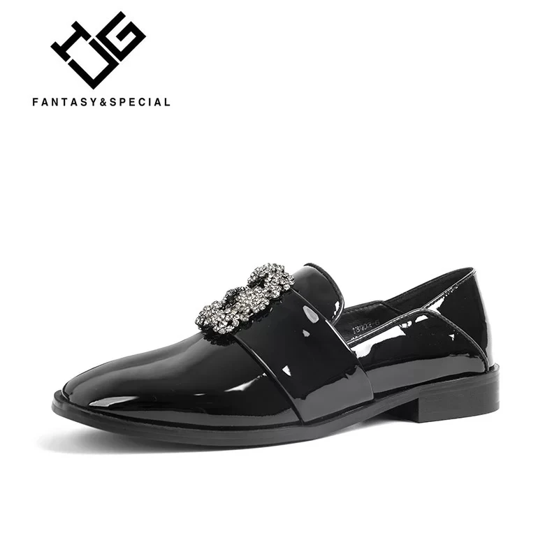 Britannique Rond Pour Cuir Femme pourpre Chaussures En Verni Les Plate Strass Ugi Vintage forme Noir Pu Chaussure 2018 Appartements Printemps Femmes ZY1q1Fnw6