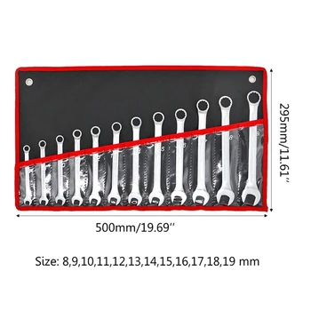 

12Pcs/set 8-19mm Dual Use Stubby Ratchet Wrench Quick Spanner Repair Hand Tool