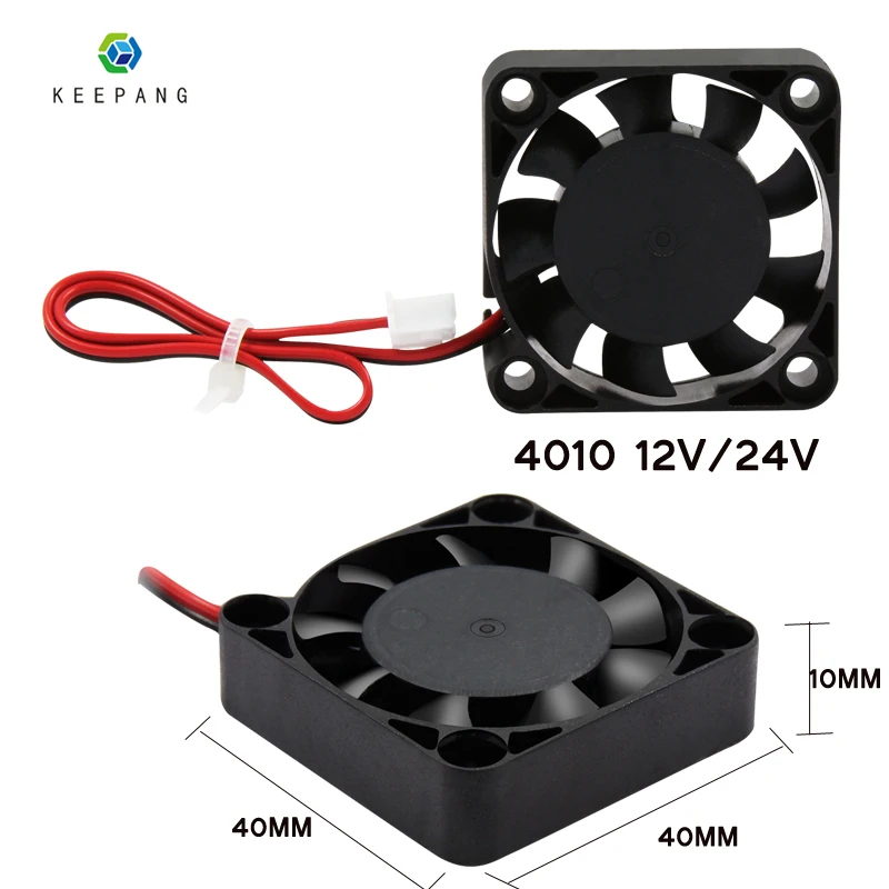1 шт. DC 12V 24V 4010 Вентилятор охлаждения 2 Pin Dupont провод бесщеточный 40*40*10 охлажденный