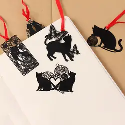 Доступный Южной Кореи творческие канцелярские черная кошка серии металлические закладки герметичный конверт знак выдалбливают Мини boo