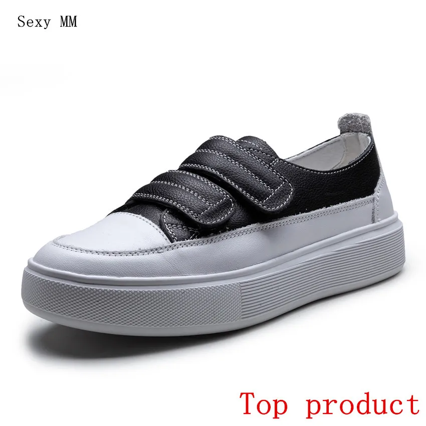 

Genuine Leather Flats Women Loafers Trainers Breathable Woman Casual Skate Walking Flat Platform Shoes