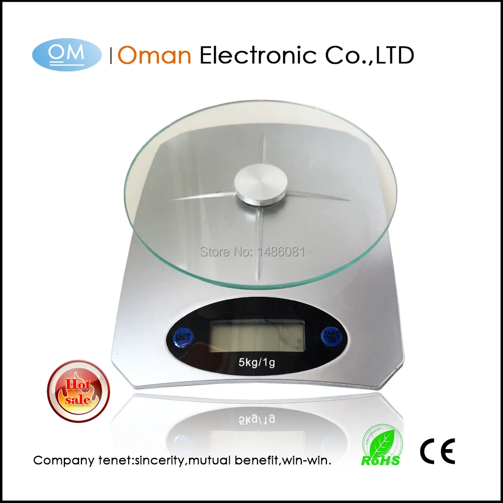 Oman K233 Round Disc Digital Kitchen Scale to Weigh Foodsin Bathroom
