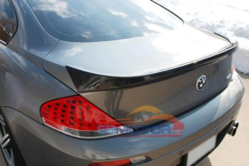 Real carbon fiber L style trunk lip spoiler for BMW 6 series E63 2004-2008 & M6 2006-2008