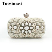 Новые милые модные вечерние сумки с бриллиантами и жемчугом, клатч, сумка-мессенджер, сумка на плечо, свадебные сумки, женская сумка(C726