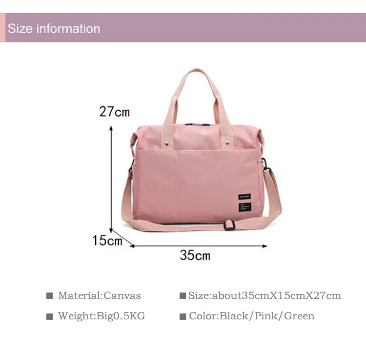 Новая мода унисекс большая сумка холщовая уличная дорожная сумка Большая вместительная сумка для багажа однотонная сумка для хранения черный/розовый
