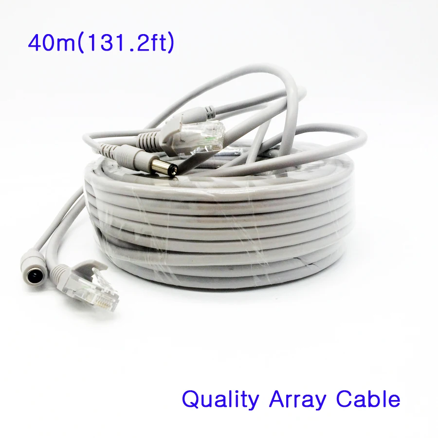 Сетевой кабель 40 м 131ft RJ45 Cat5e Ethernet 2 в 1 кабель питания и Сетевой удлинитель IP камера линия CCTV система LAN шнур