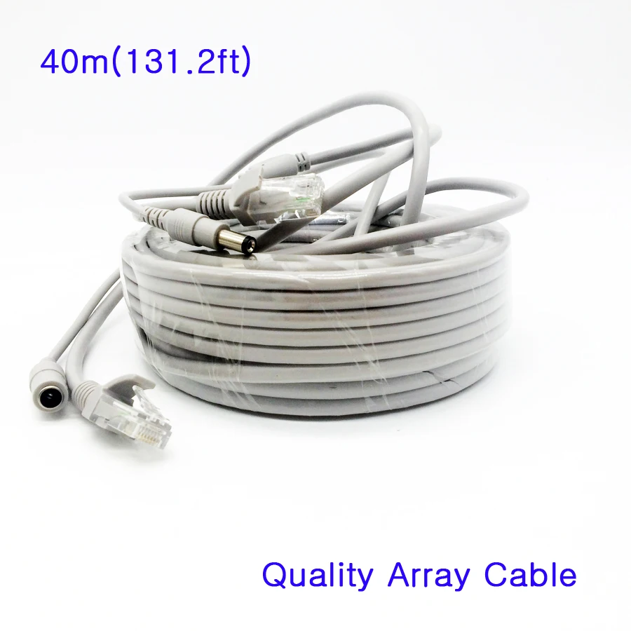 Сетевой кабель 40 м 131ft RJ45 Cat5e Ethernet 2 в 1 источник питания и удлинитель IP камера линия