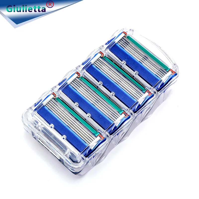 

4pcs / Lot 100% High Quality Razor Blades for Men 5-layer Sharp Razor Blades for Gillettee Fusione Handle