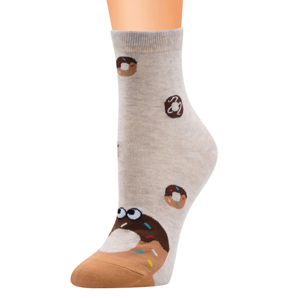 Женские 1 пара носков, Auutmn, зимняя повседневная детская одежда с мультяшными узорами, хлопковые носки, женские удобные забавные носки, Skarpetki Damskie