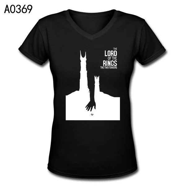 Famous Movie Tshirts The Lord Of Rings T shirts Women Short Sleeve V neck Fashion Top Clothing