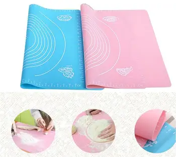 

Silicone Baking Mat Cooking Plate Table Cake Fondant Dough Rolling Kneading Mat Baking Mat with Scale Grill Pad SN1898