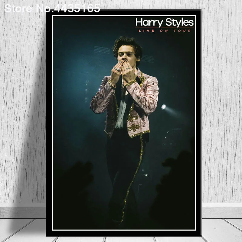 Плакаты и принты Harry Styles», певица звезда альбом музыка постер Live Холст Картина Wall Art печати для Гостиная домашний декор - Цвет: Синий