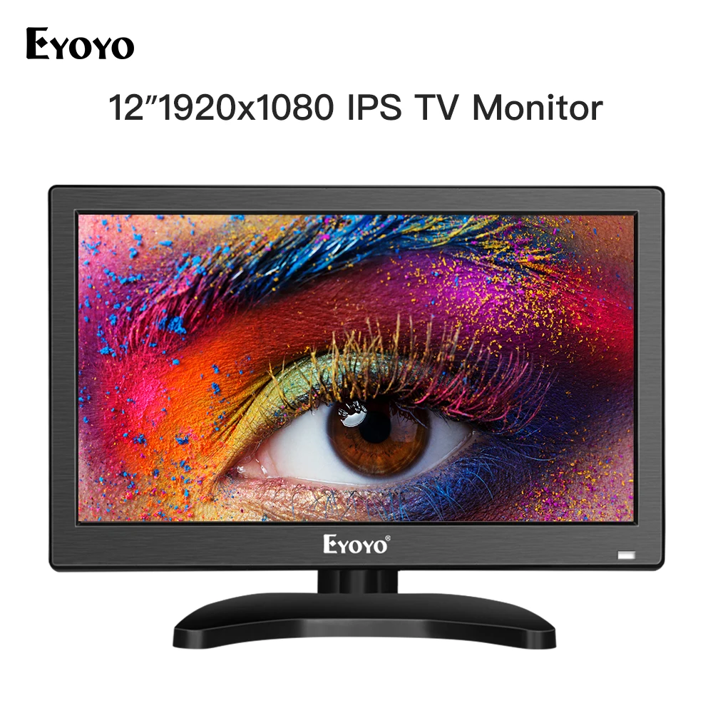 

Eyoyo EM12T 12" 1920x1080 HDMI TV Monitor Portable Kitchen IPS LCD Screen Display USB Input Remote Control CCTV Camera Monitor