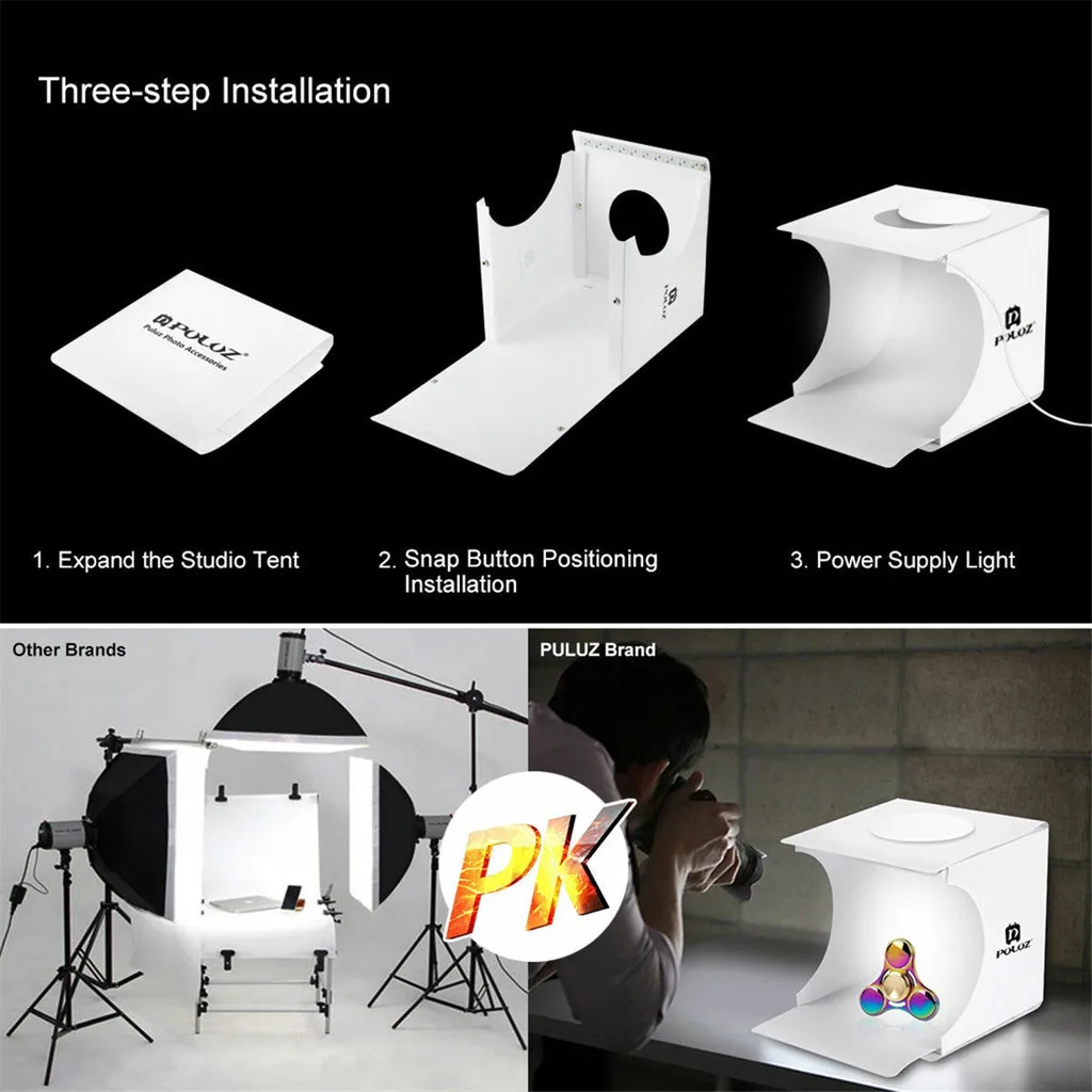 Caixa de Luz Foto Portátil Dobrável Mini Estúdio Tenda Casa Fotografia Luzes Led 5 v - 1a 13 Cheap Iluminação Novelty
