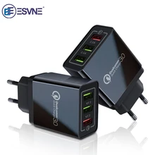 ESVNE 3 порта настенное USB зарядное устройство Быстрая зарядка 3,0 qc 2,0 для iPhone Быстрая зарядка для samsung Xiaomi huawei зарядное устройство для мобильного телефона