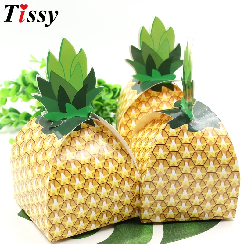12PCS DIY Pineapple Paper Gift Box Kids Birthday/Beach Wedding Party