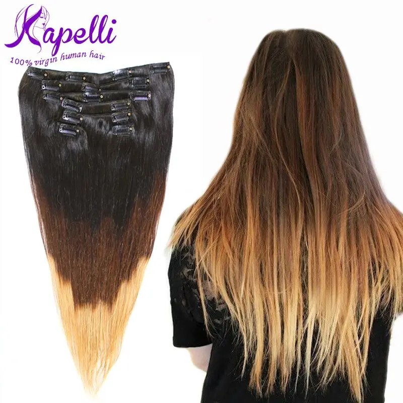 Pre Bonded Brazilian Virgin Hair Clip In Extensions Human Hair