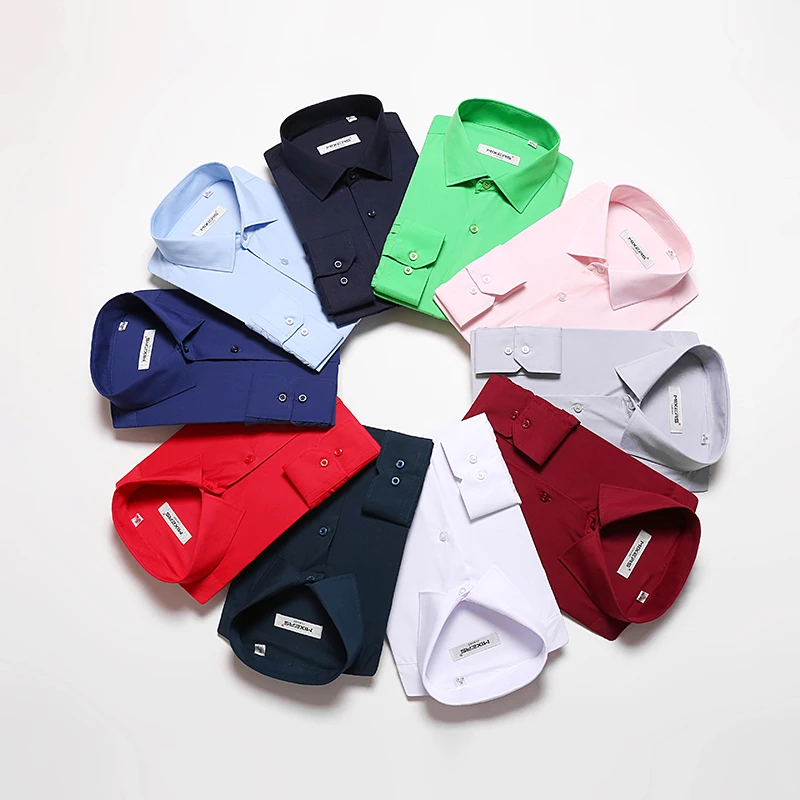 

2018 Brand 10 Colors Soft Cotton Casual Shirts Men High Quality Men's Wedding Shirt Long Sleeve Formal Dress Shirt Solid