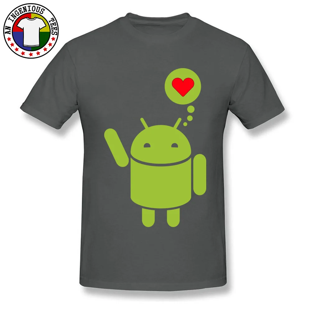 NormalDesign Short Sleeve Tops Shirts Summer Fashion O-Neck Pure Cotton Tee Shirts Male T-Shirt Droid in Love  Droid in Love carbon