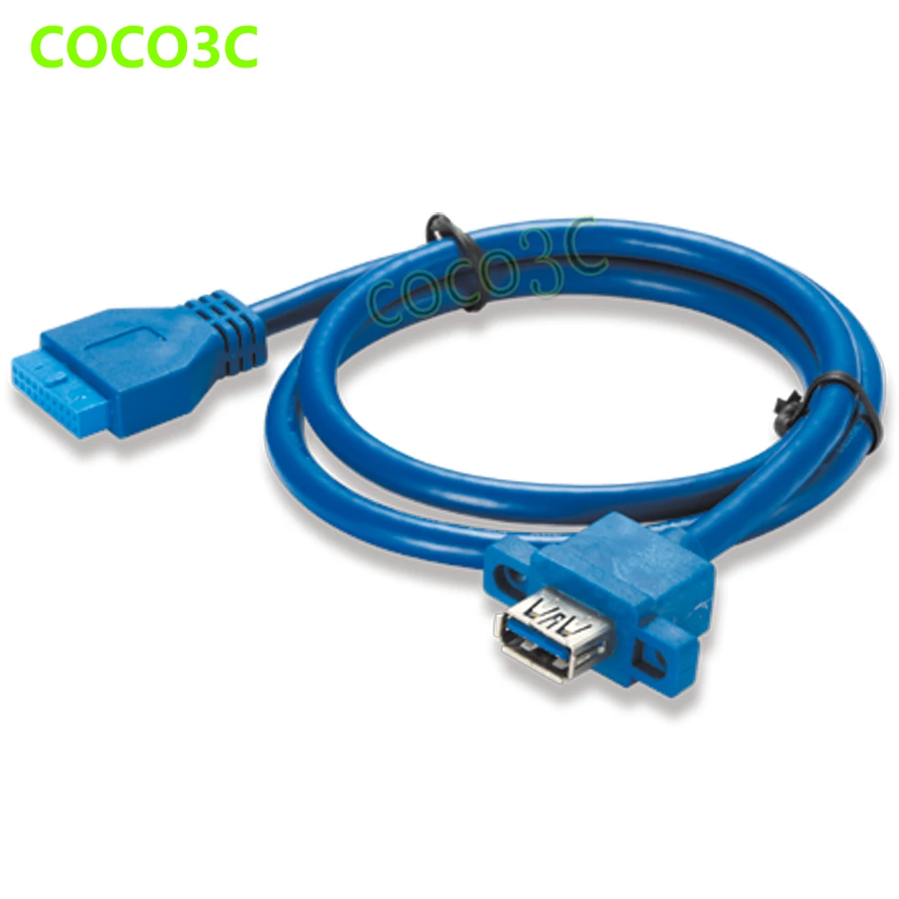 

50cm 19pin female header to USB 3.0 A Female port Cable 20Pin to USB3.0 Splitter Cable with Panel Screw Hole