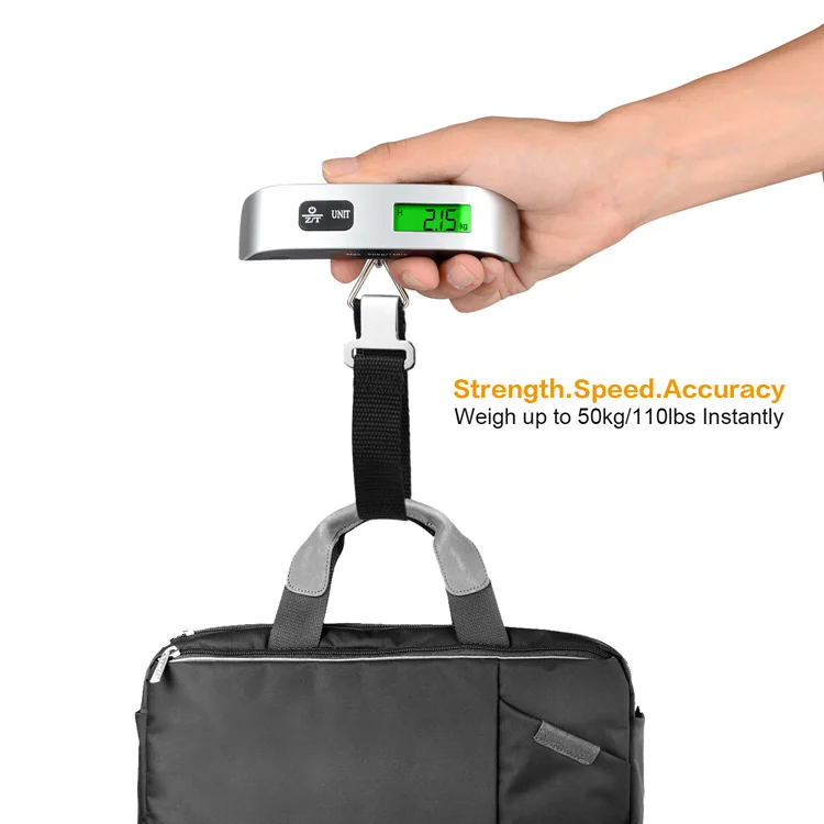Цифровые кухонные весы для багажа, 50 кг/110 фунтов, с датчиком температуры и функцией тары, портативные весы для путешествий