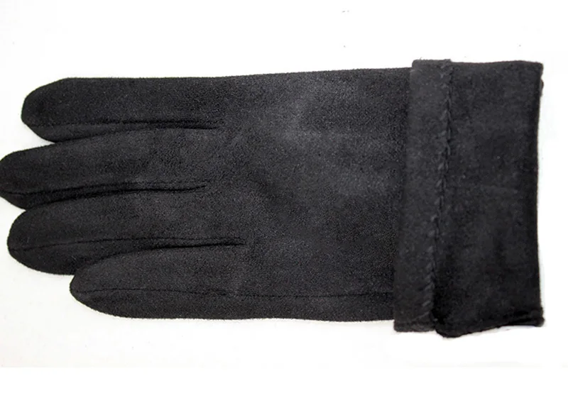 Замшевые перчатки женские тонкие срезы сенсорный экран эластичный искусственный материал черный весна и осень Девочки перчатки для