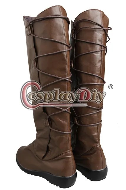 Cosplaydiy Episodio VIII el Rey de la último Jedi zapatos botas Cosplay Halloween Navidad botas L0516 Cosplaydiy Episodio VIII el Rey de la último Jedi zapatos botas Cosplay Halloween Navidad botas L0516