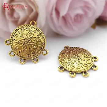 

(31577)20PCS 25x26MM Antique Gold Zinc Alloy Earrings Connector Charms Diy Jewelry Findings Accessories Wholesale