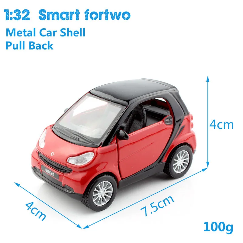 1:32 Масштаб smart fortwo kid литье под давлением авто мотор оттяните назад миниатюрный металлический модели гоночных автомобилей прочные игровые подарки для мальчиков Игрушки