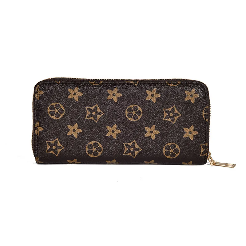 

PU Leather Long Zipper Wallet for Women Trendy Fashion Female Ladies Credit Card Holder Purse Print Money Bags Clutch