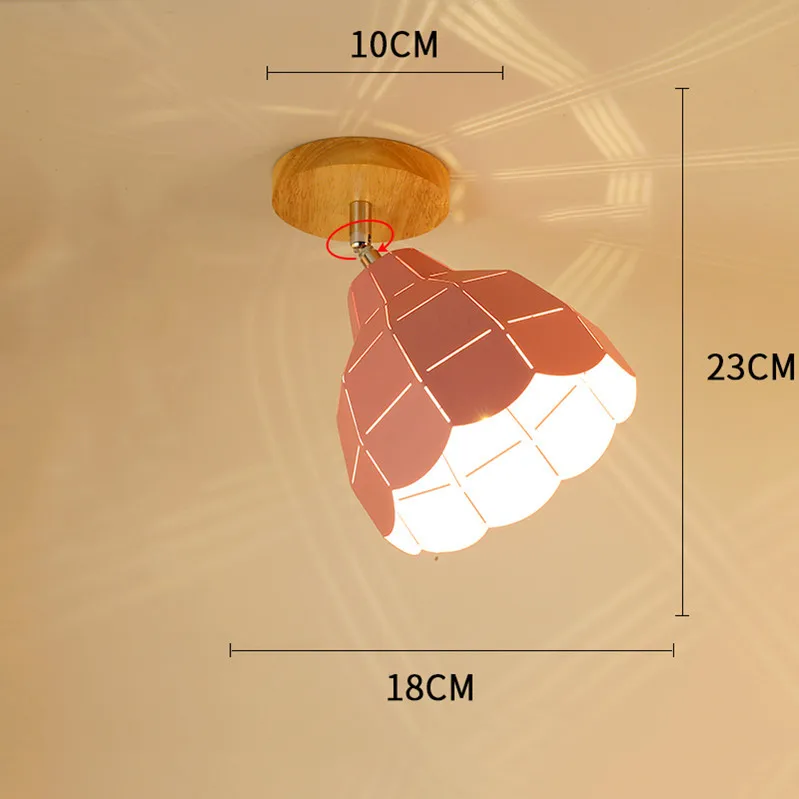 Современный светодиодный потолочный светильник в скандинавском стиле, подвесной светильник, деревянный потолочный светильник для гостиной, фойе, лофт, коридор, крыльцо, домашние фонари - Цвет корпуса: A-Pink
