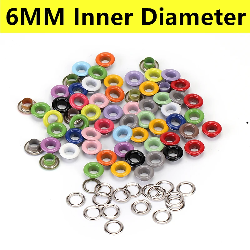 

100pcs Scrapbook Eyelet 6mm I.D Metal Eyelets For Scrapbooking DIY Embelishment For Homework Clothes Sewing Garment Eyelets