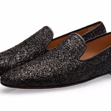 Lttl/Новые мужские Черные пайетки обувь со стразами Лоферы Slip-On Sneaker-Bling Sapatos модные повседневные мужские ботинки