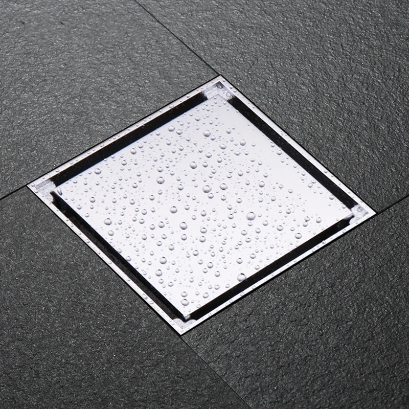 Free Shipping Chrome Solid Brass 120 X 120mm Square Antiodor Floor