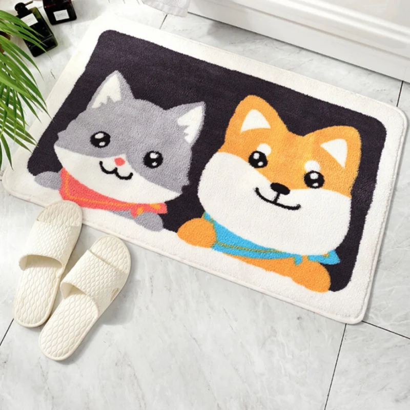 Hot Cartoon Style Lovely Dog Cat Print Carpets Anti-slip Floor Mats Outdoor Rugs Animal Front Door Mat Hot Cartoon Style Lovely Dog Cat Print Carpets Anti-slip Floor Mats Outdoor Rugs Animal Front Door Mat