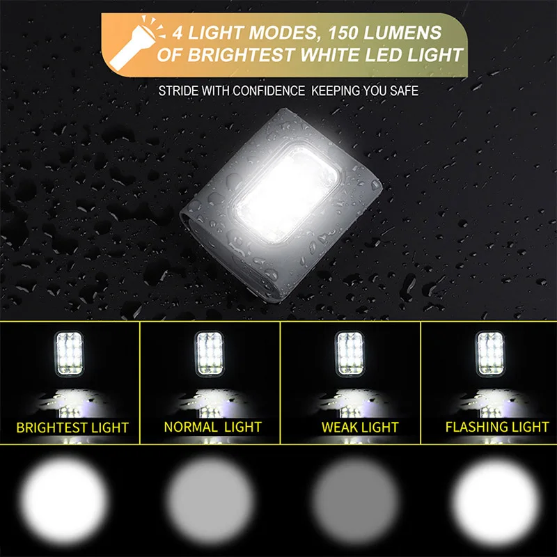 

Bike Sport Running LED Light Safety USB Charge Lamp 4 Modes Portable Clip Night Flashlight FK88