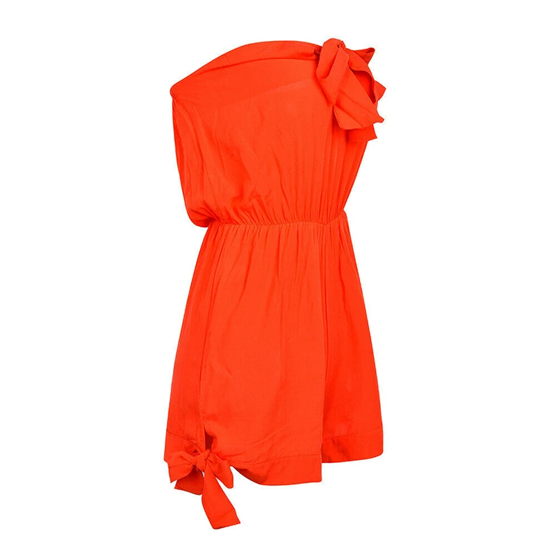 2019 New Fashion Women's Playsuit Woman Causal Lace Up Black Short Romper Ladies Sexy Holiday Beach Jumpsuits Holiday Overall