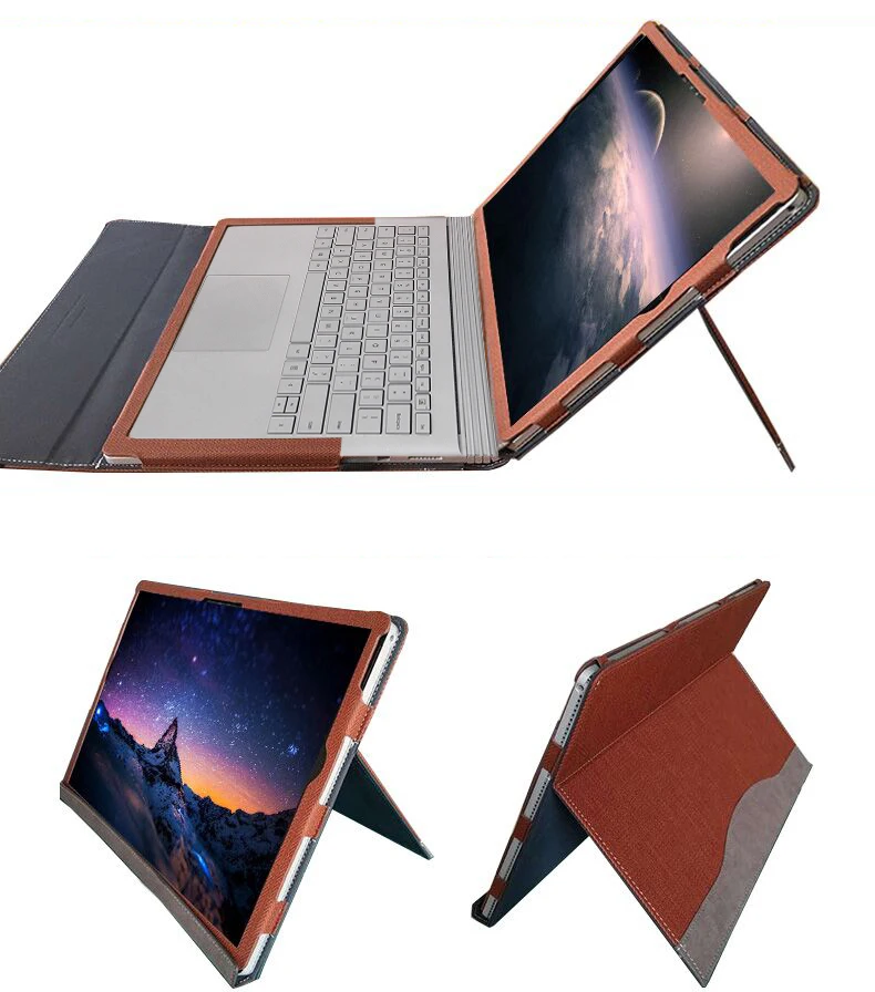 Diseño creativo PU Cubierta de cuero para 2015/2017 Libro de Microsoft Surface 13.5 pulgadas Tablet Portátil Desmontable de la manga protectora