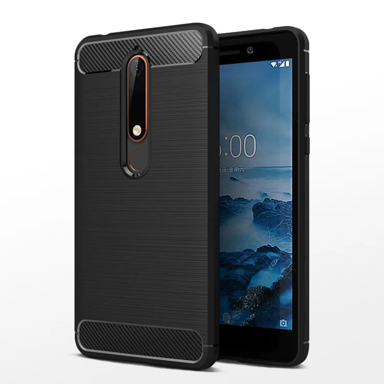 cheap Carbon Fiber Soft tpu Anti Knock cover case for Nokia 6 2018 5.5\