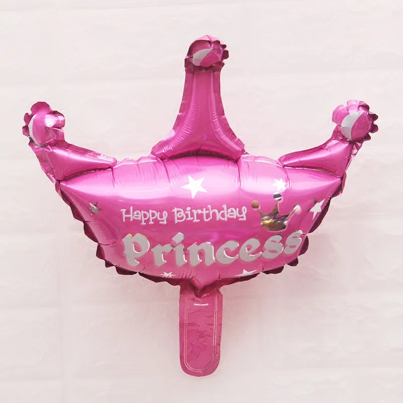 KUKUZHU 1-й День рождения воздушные шары из фольги в виде цифр баннер первый ребенок мальчик девочка вечерние украшения мой 1 год поставки - Цвет: P-Crown ini