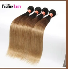 Модные женские предварительно Цветной 3 тона расслоения 1b/4/27ombre перуанский прямые волосы 4 Связки 100% человеческих волос Weave Non-remy