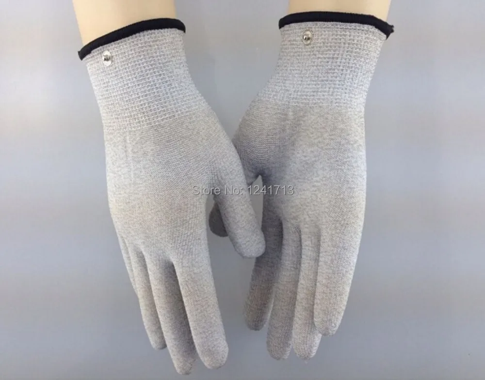 40 шт.(20 пар) электродные перчатки, перчатки для красоты, серебристые Проводящие перчатки для использования с Tens/акупунктурные массажные перчатки
